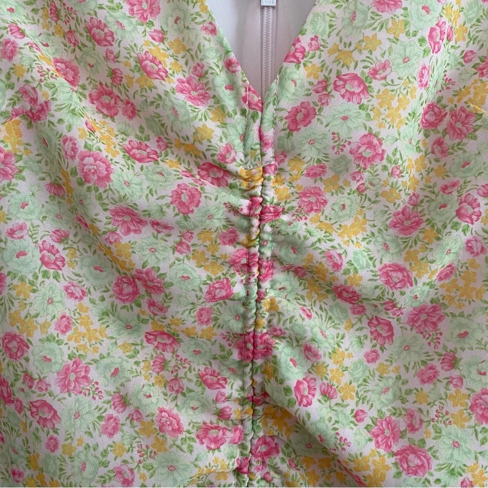 REVOLVE Majorelle Elaine Midi Dress Floral Pink Lemonade Multi XS - Picture 6 of 16